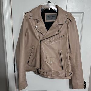 Whet Blu brand leather jacket, tan (L)